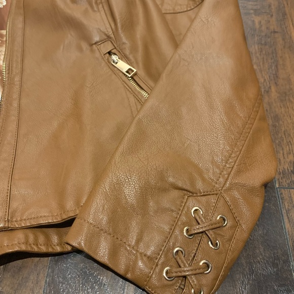 Guess Faux Leather Jacket - Cognac - XL - Picture 4 of 11